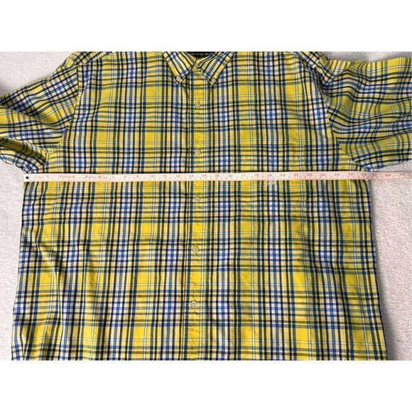 Chaps Mens Easy Care Yellow Plaid Shirt, Size XXL - Picture 6 of 10